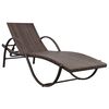 vidaXL Outdoor Bench Brown, Cream White PE Rattan, Powder-coated Steel