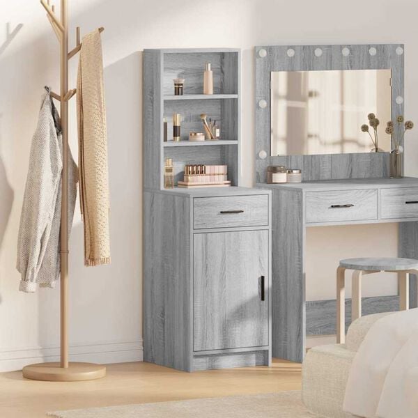 vidaXL Highboard Grey Sonoma 15.75 x 15.94 x 53.15 in Engineered Wood
