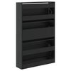 vidaXL Shoe Cabinet Black 31.5"x8.3"x49.4" Engineered Wood