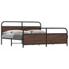 vidaXL Bed Frame Brown oak Steel, Engineered wood Double