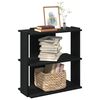 vidaXL Bookcase Black Engineered Wood 3-Tier Bookcase Rectangular
