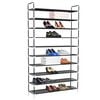 vidaXL Shoe Rack Black Metal and non-woven fabric Tall Lightweight