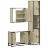 vidaXL Bathroom Furniture Set Sonoma Oak Engineered Wood, Metal, Glass