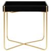 vidaXL Side Table Black and Gold MDF and Steel Small Durable