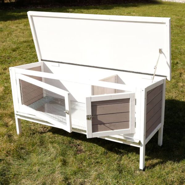 Kerbl Rodent Cabin White Wood, Bitumen, Plastic 45.7x17.7x24.4 in