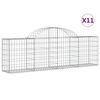 vidaXL Gabion Basket Set of 11 Silver Galvanized Iron Extra Large