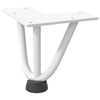 vidaXL Hairpin Table Leg White Solid Steel Small Adjustable Feet