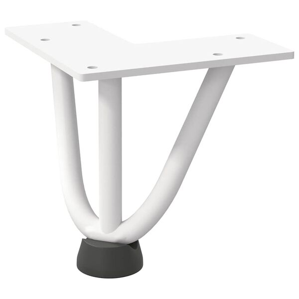 vidaXL Hairpin Table Leg White Solid Steel Small Adjustable Feet