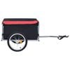 vidaXL Bike Trailer Black and Red 143.3 lb