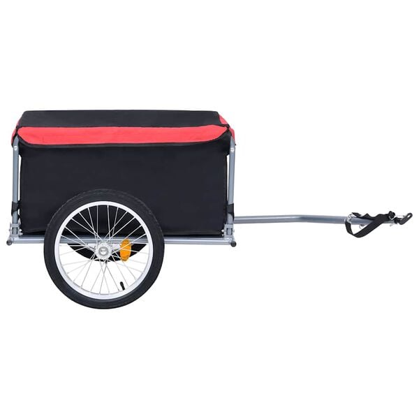 vidaXL Bike Trailer Black and Red 143.3 lb