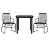 vidaXL Garden Dining Set Black PVC Rattan Small Durable