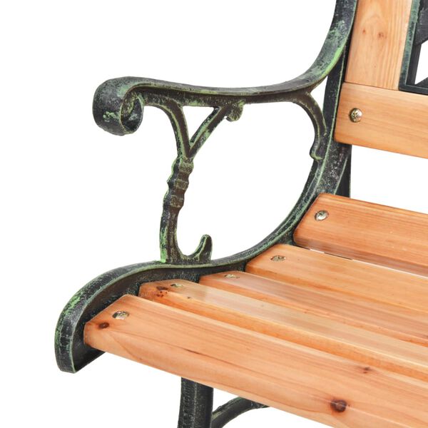 vidaXL Garden Bench Brown, Black Solid fir wood, Cast iron, PVC Medium