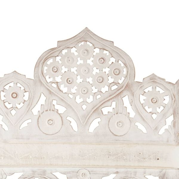 vidaXL Hand carved 5-Panel Room Divider White 78.7"x65" Solid Mango Wood