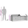 vidaXL Rabbit Cage Silver 400 x 78 x 78 cm Galvanised Steel