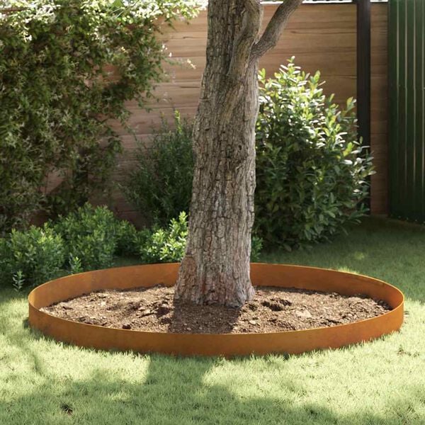 vidaXL Lawn Edging Rusty 450 x 0.05 x 15 cm Weathering Steel