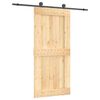 vidaXL Sliding Door with Hardware Set 37.4x82.7" Solid Wood Pine