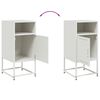 vidaXL Bedside Cabinet White Steel Compact Bedside Cabinet Rectangular