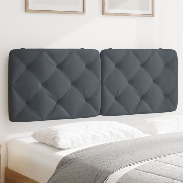 vidaXL Headboard Cushion Dark Grey Velvet, Foam 53.9 in mattress width