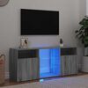 vidaXL TV Cabinet Grey Sonoma Engineered wood, tempered glass Medium