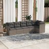 vidaXL Garden Sofa Set Grey PE rattan Large Removable Covers