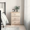 vidaXL Bedside Cabinet Natural Wood Solid pine wood (untreated)