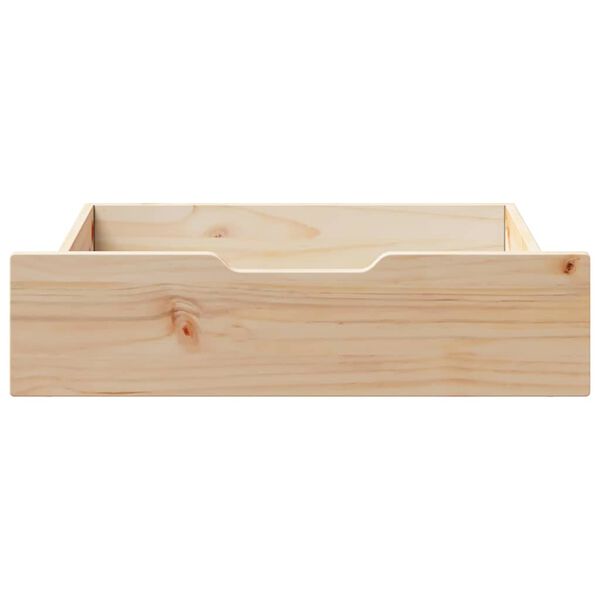 vidaXL Under-bed Drawer Natural Pine Solid pine wood (untreated)
