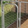 vidaXL Dog Kennel Silver Galvanized Steel Large Dog Kennel Rectangular