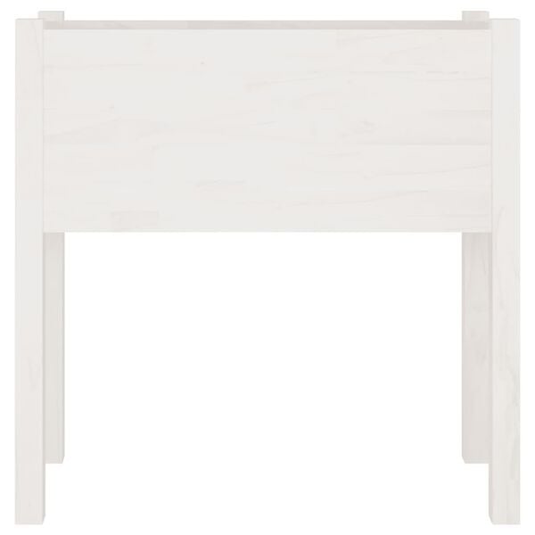 vidaXL Garden Planter Set of 2 White Solid Pinewood Standard Durable