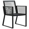 vidaXL Dining Set Black PVC rattan, powder-coated steel, glass 9 Piece Set