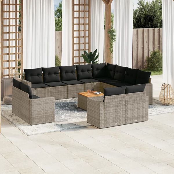 vidaXL Garden Sofa Set Grey