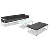 vidaXL Garden Sofa Set Black and White
