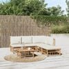 vidaXL Garden Lounge Set Cream White Bamboo, Polyester Large Modular