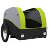 vidaXL Bike Trailer Black and Green 99.2 lb Iron