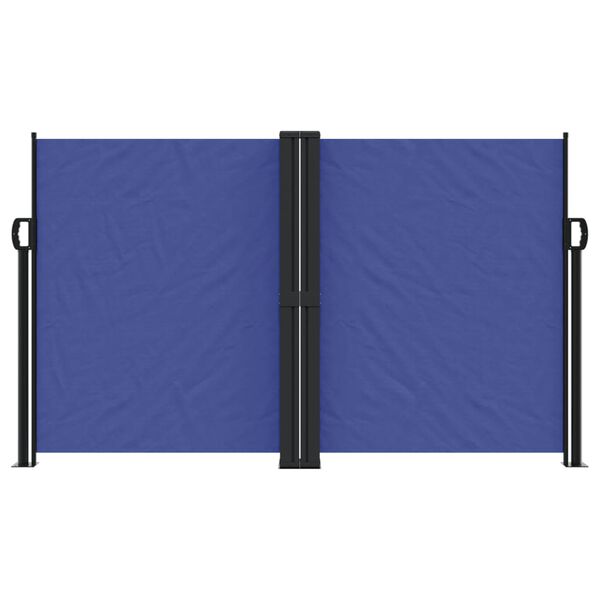 vidaXL Retractable Side Awning Blue Polyester with PU Coating