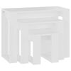 vidaXL Nesting Table Set of 3 White Engineered wood Small Stackable