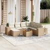 vidaXL Garden Sofa Set Beige PE rattan Large Modular Garden Sofa Set