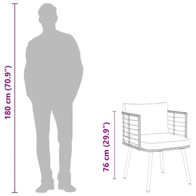  silhouette of a person for scale next to the chair, height 180 cm.