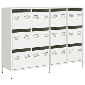 vidaXL Sideboard White Cold-rolled Steel Medium Sideboard Rectangular
