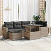 vidaXL Garden Sofa Set Grey PE Rattan Adjustable Armrests