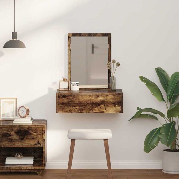 vidaXL Dressing Table Brown 23.62 x 15.75 x 27.56 in Engineered Wood