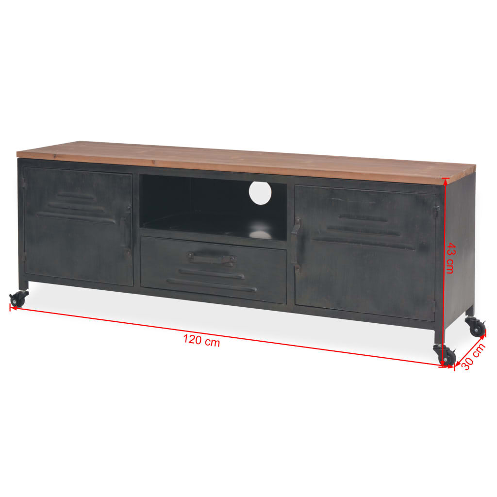 vidaXL TV Cabinet Gray 47.2" Wood Entertainment Unit Sideboard Side Storage 