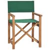 vidaXL Director's Chair Set of 2 Green Teak Wood, Fabric Foldable