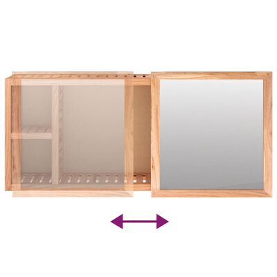 vidaXL Mirror Cabinet 31.5"x6.7"x13.4" Solid Wood Walnut