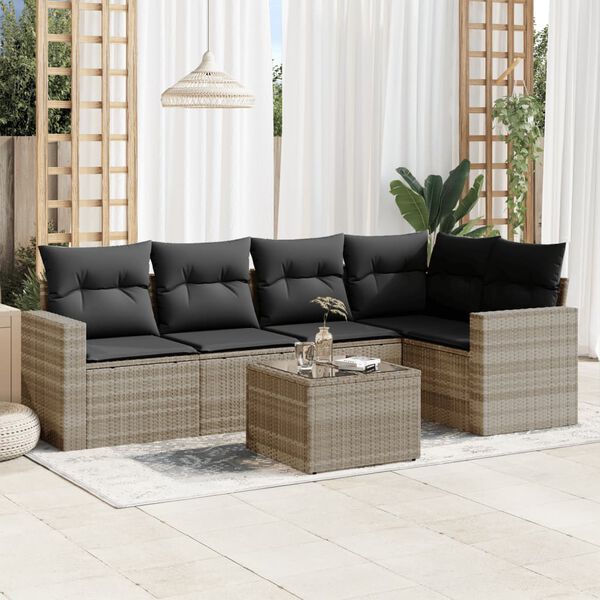 vidaXL Garden Sofa Set Light gray