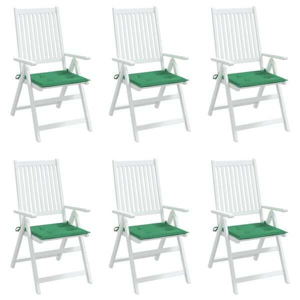 vidaXL Chair Cushion Set of 6 Green Oxford fabric (100% polyester)