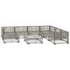 vidaXL Garden Lounge Set Grey PE Rattan Medium Modular