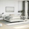 vidaXL Bed Frame White Faux leather, plywood, engineered wood King
