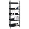 vidaXL Shelf Cabinet Black Engineered Wood 23.6x10.9x62.4 in