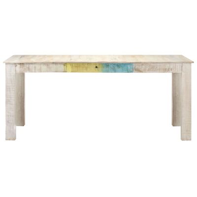 vidaXL Dining Table White 70.9"x35.4"x29.9" Solid Mango Wood