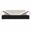 vidaXL Patio Sun Bed Black PE rattan Double